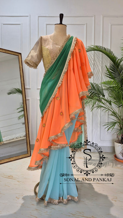 The Phuljhadi Ruffle Drape - SA01846
