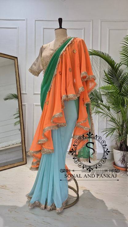 The Phuljhadi Ruffle Drape - SA01846