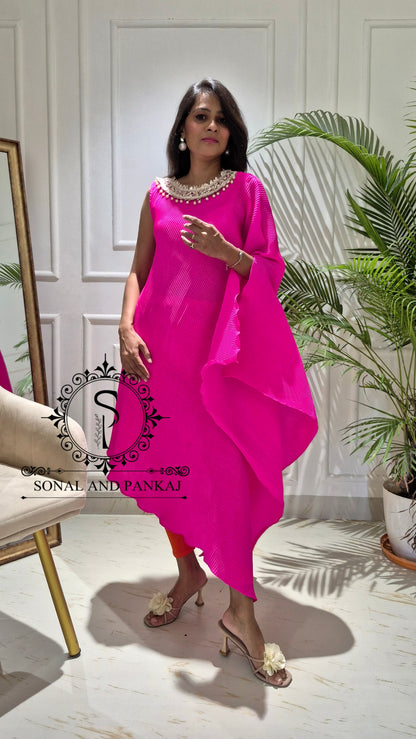 Caftan bleu à imprimé floral - RW01098