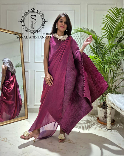 Caftan bleu à imprimé floral - RW01098