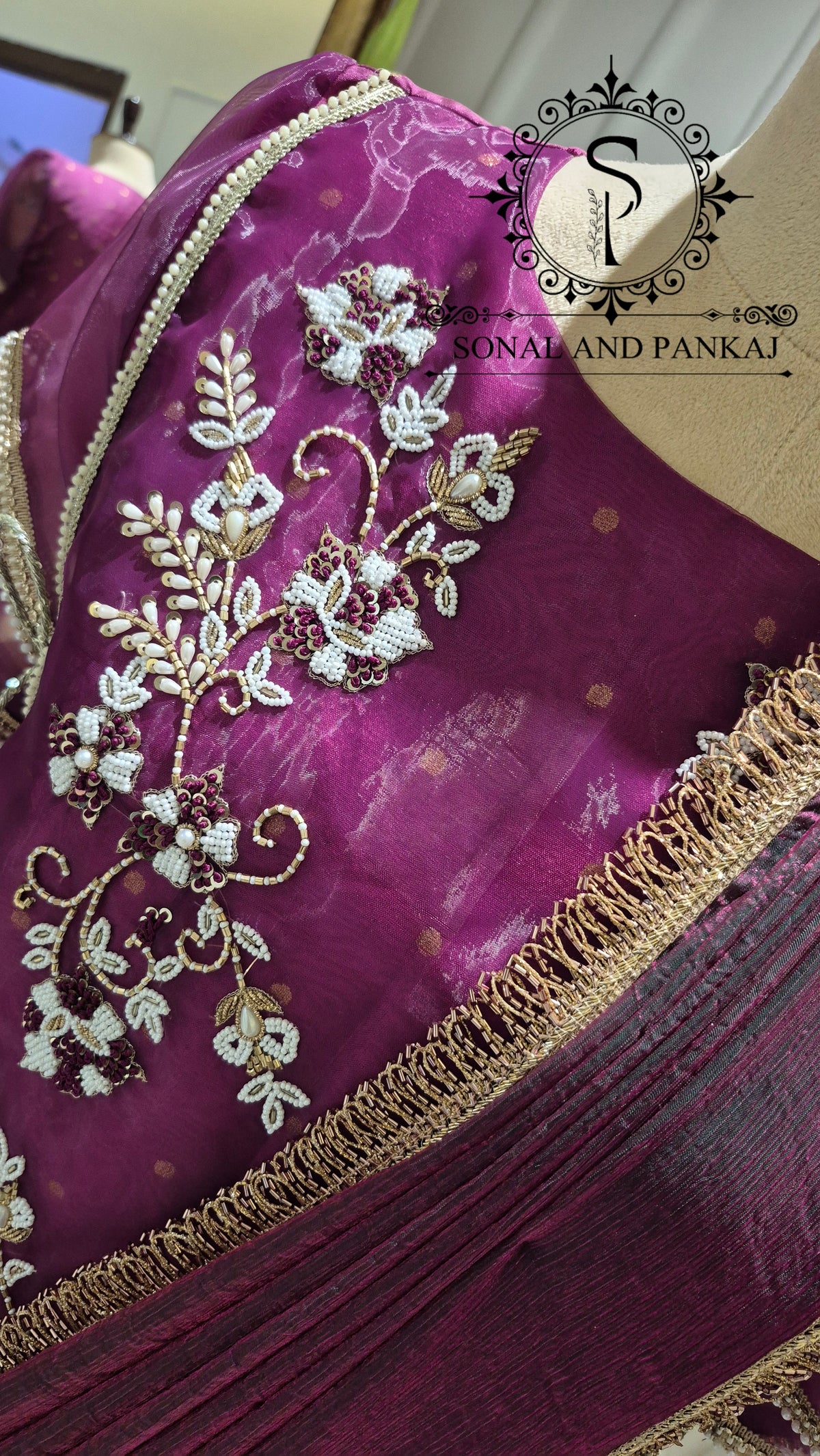 Royal Mewar Wine Saree with Long Blouse On Sale - SA01860-RTD