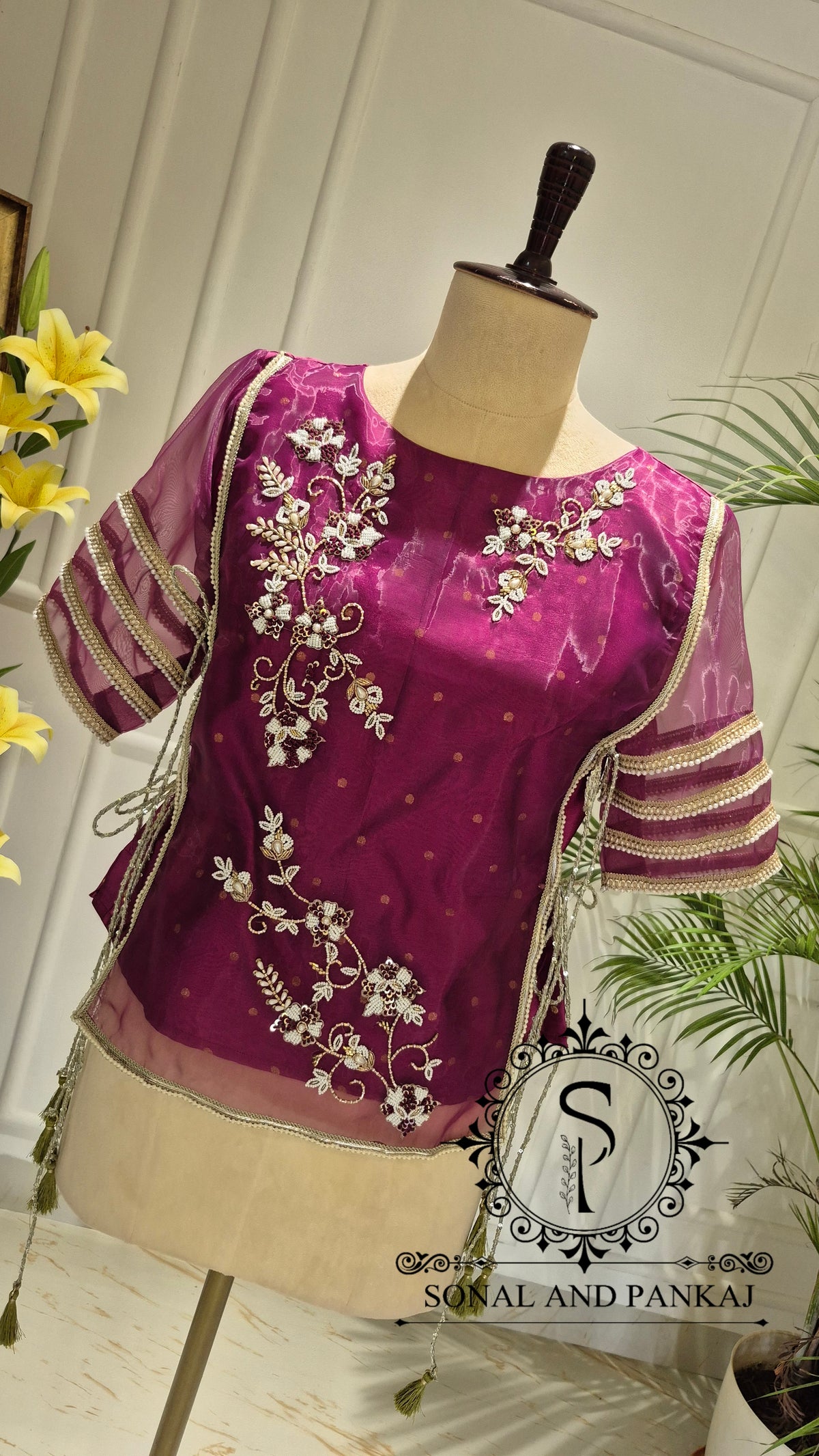 Royal Mewar Wine Saree with Long Blouse On Sale - SA01860-RTD