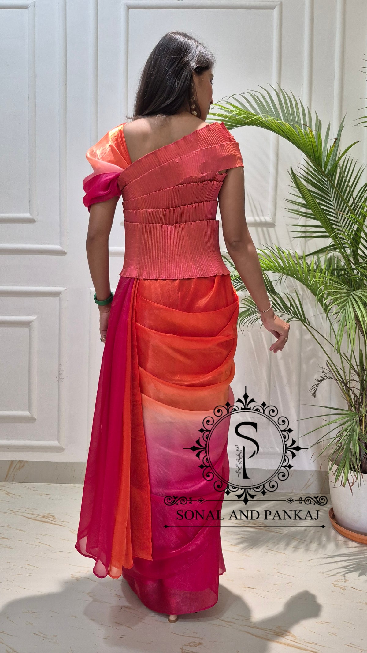 Desi Girl Vibe - Roohafza Pre-Pleated Saree & Top - SA01858