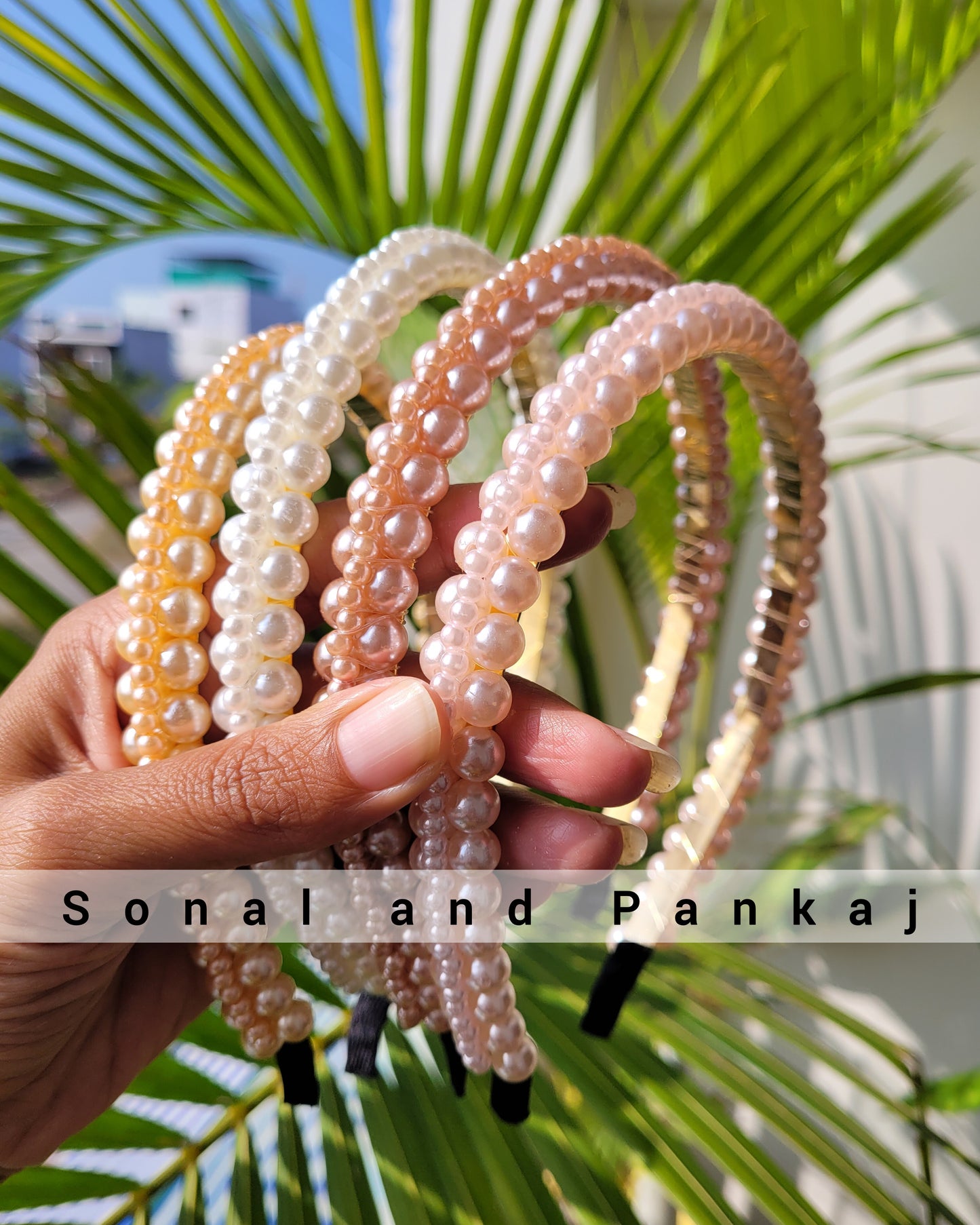 Pearl Hair Band (Pack Of 4) + 4 Beaded Hair Band FREE - HB01230