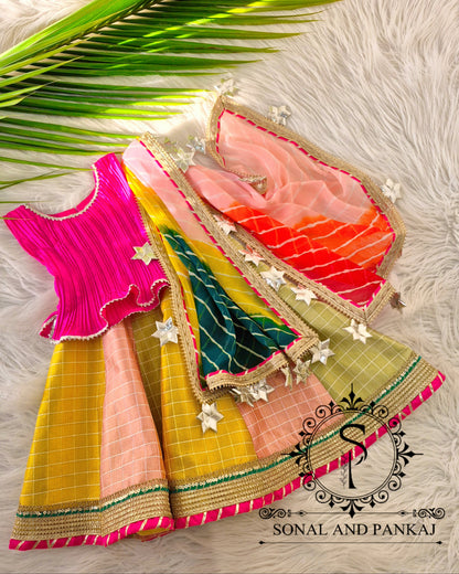 Cutie Pie 2.0 - Kalidaar Lehenga Leheriya Duppatta & Pleated Blouse - KD01633