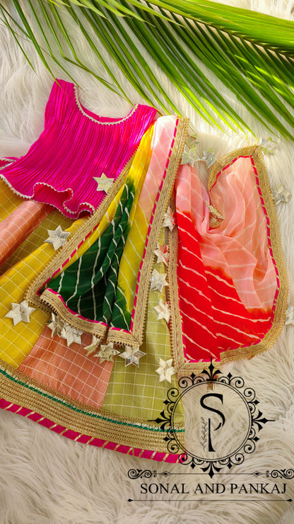 Cutie Pie 2.0 - Kalidaar Lehenga Leheriya Duppatta & Pleated Blouse - KD01633