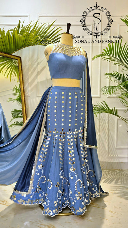 Chemisier de style veste brodée de paon 3D avec sari à volants prêt à porter - SA00727