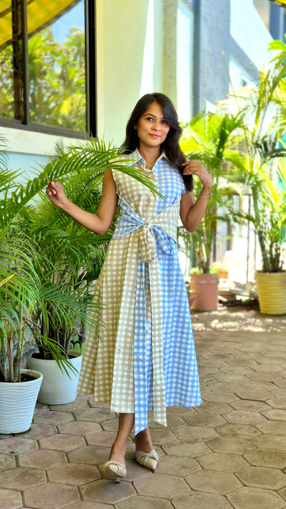 Caftan bleu à imprimé floral - RW01098
