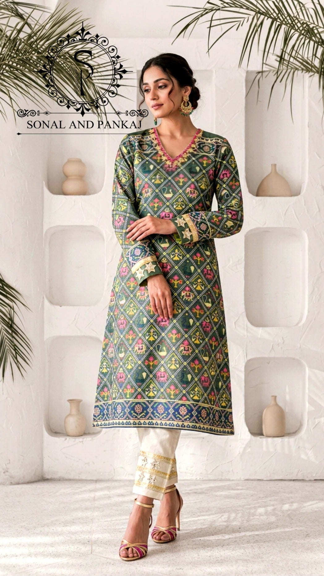 Patola Kudi - Kurti & Pants - SU01764(Sage Green)