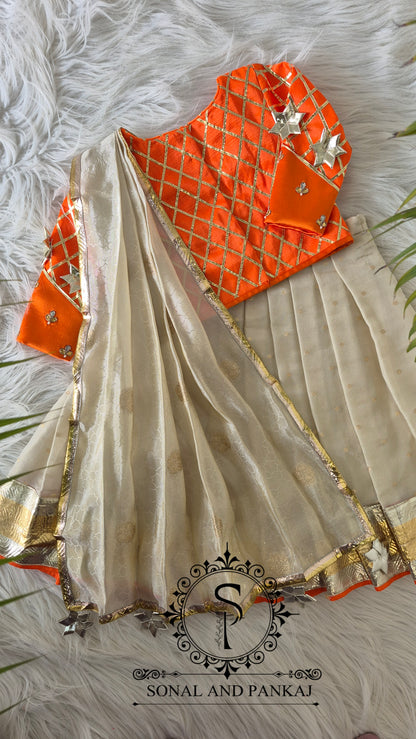 Kids Lehenga Choli - KD01810(Orange)