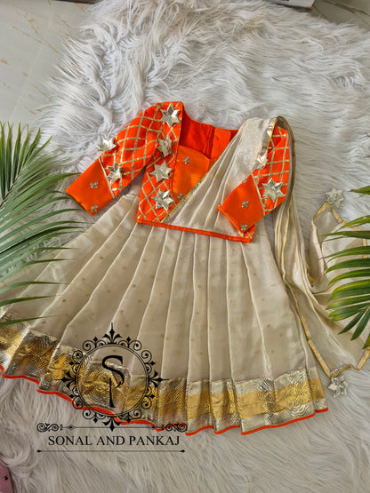 Kids Lehenga Choli - KD01810(Orange)
