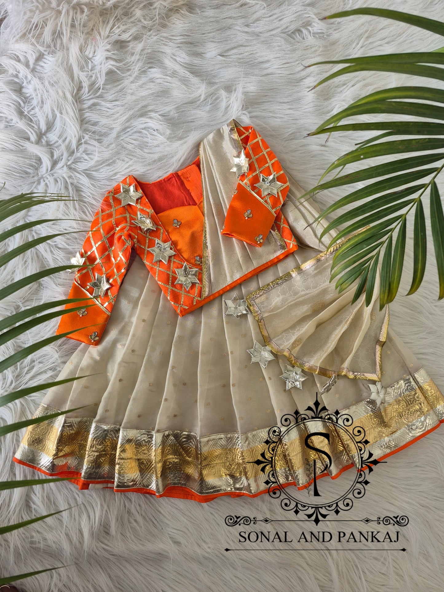 Kids Lehenga Choli - KD01810(Orange)