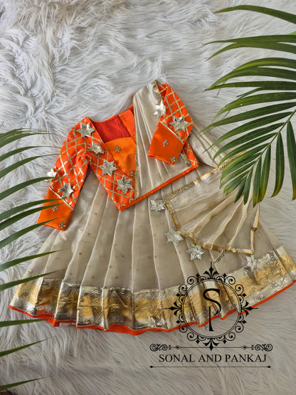 Kids Lehenga Choli - KD01810(Orange)