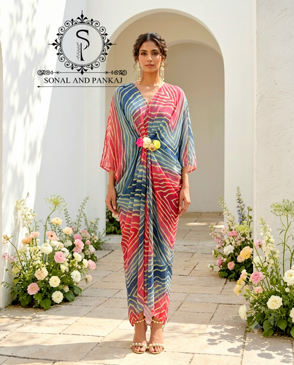 Pushpa - The Designer Leheriya Kaftan On Sale - RW01749