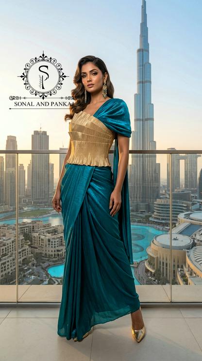 Desi Girl Vibe - Morpankh Pre-pleated Saree - SA01739