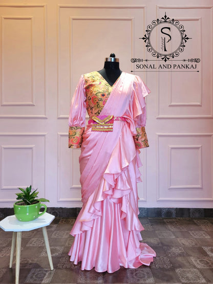 Prêt-à-porter robe drapée Saree - GN00837