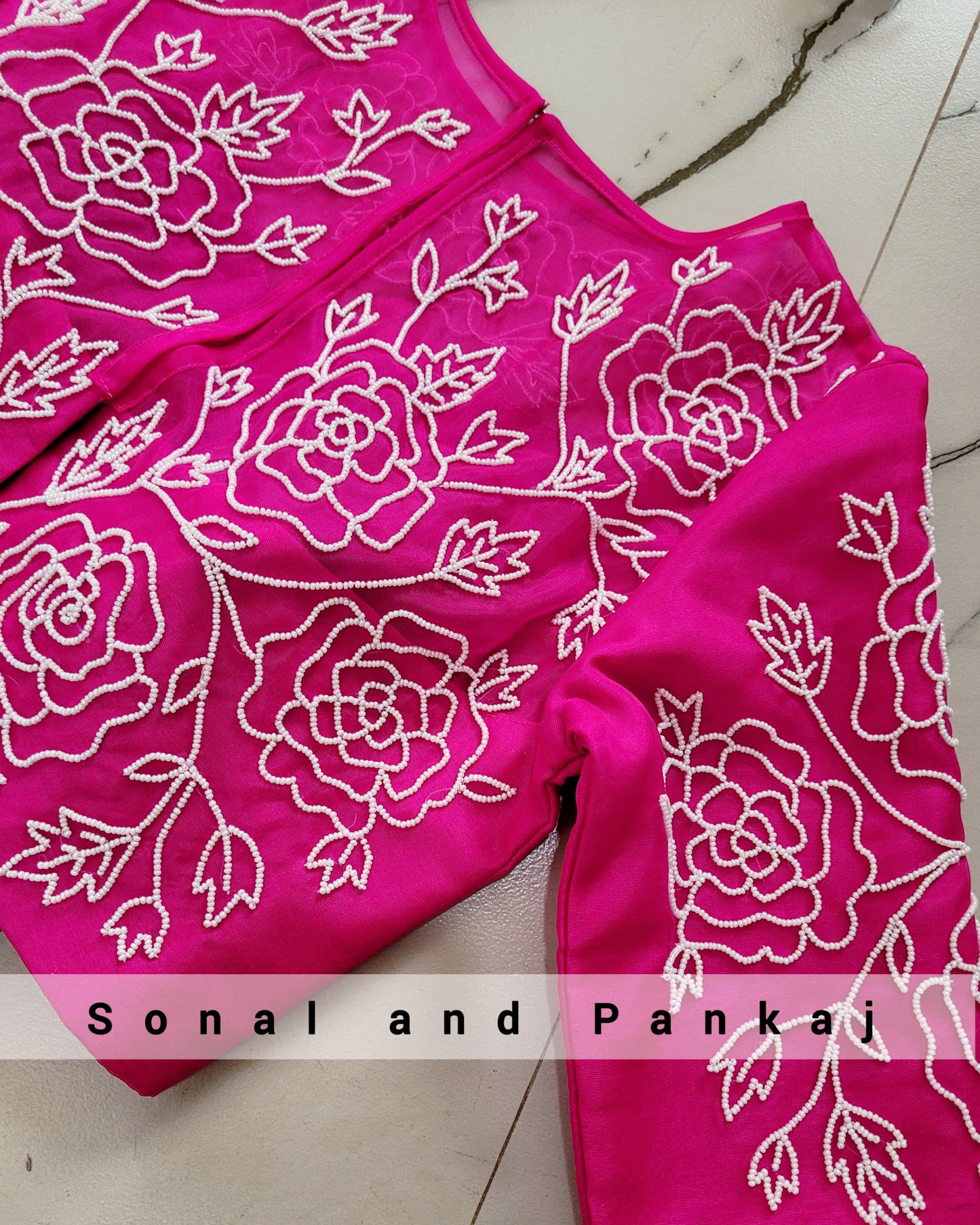 Rani Pink Hand Embroidered Blouse - BL01038